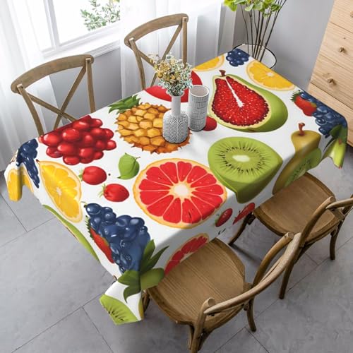 ZTPOWQA Esszimmer-Tischdecke mit Obstbild, 89 x 140 cm, rechteckig, wasserdicht, wiederverwendbar, für Esszimmerpartys von ZTPOWQA