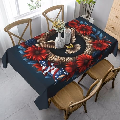 ZTPOWQA Esszimmer-Tischdecke mit fliegendem Adlermotiv, rechteckig, wasserdicht, wiederverwendbar, für Esstisch, Party, 89 x 140 cm von ZTPOWQA
