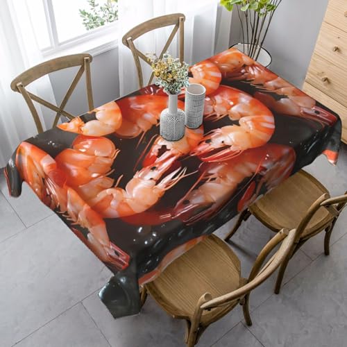 ZTPOWQA Glutton Tischdecke mit Garnelen-Druck, rechteckig, wasserdicht, wiederverwendbar, für Esszimmerpartys von ZTPOWQA