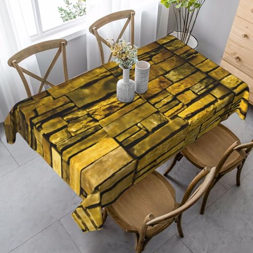 ZTPOWQA Rustikale Tischdecke mit Ziegelstein-Motiv, rechteckig, wasserdicht, wiederverwendbar, für Esstisch, Party, 89 x 140 cm von ZTPOWQA