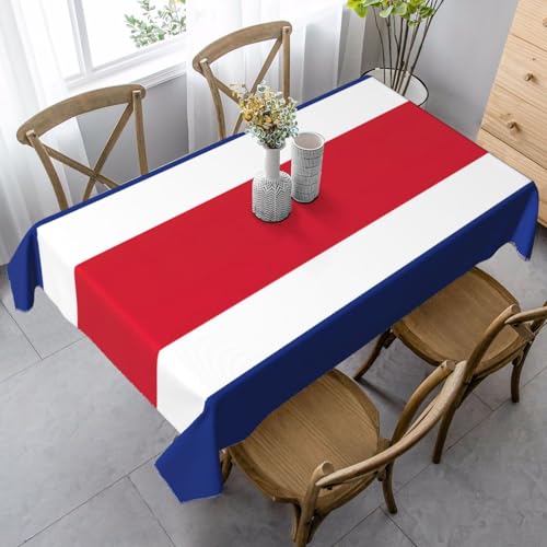 ZTPOWQA Tischdecke, Motiv: Flagge von Costa Rica, rechteckig, wasserdicht, wiederverwendbar, für Esstisch, Party, 89 x 140 cm von ZTPOWQA