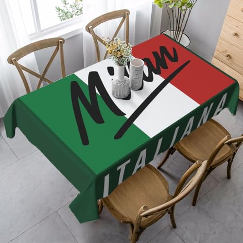 ZTPOWQA Tischdecke, Motiv: Mailand, Italien, 89 x 140 cm, rechteckig, wasserdicht, wiederverwendbar, für Esstisch, Party von ZTPOWQA