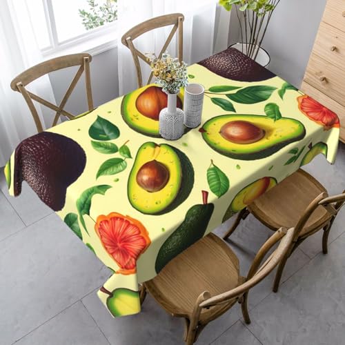 ZTPOWQA Tischdecke mit Avocado-Obstdruck, rechteckig, wasserdicht, wiederverwendbar, für Esstisch, Party, 89 x 140 cm von ZTPOWQA