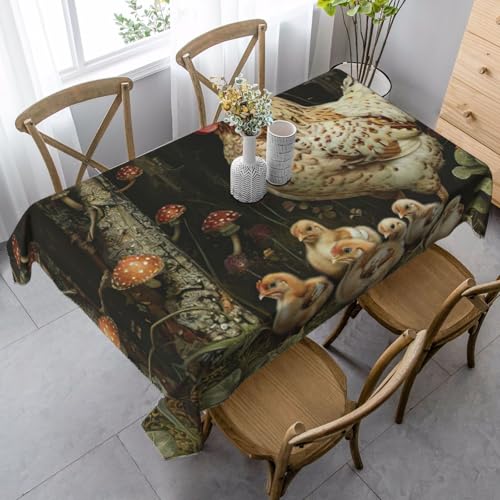 ZTPOWQA Tischdecke mit Hühnerbrut, rechteckig, wasserdicht, wiederverwendbar, für Esstisch, Party, 89 x 140 cm von ZTPOWQA