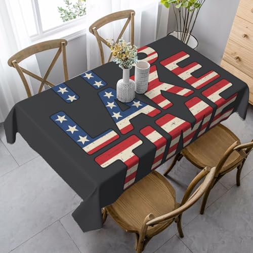 ZTPOWQA Tischdecke mit Patriotischem See-Druck, rechteckig, wasserdicht, wiederverwendbar, für Esstisch, Party, 89 x 140 cm von ZTPOWQA