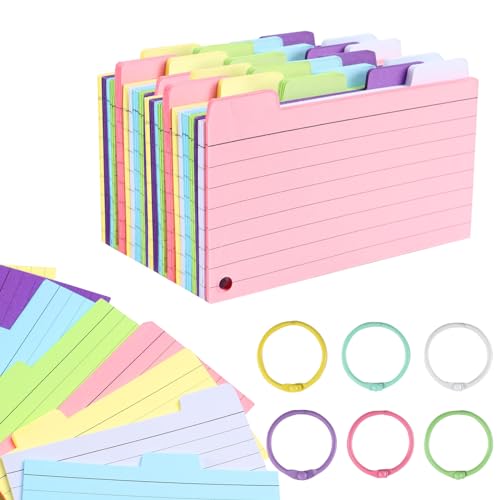 300 Seiten Karteikarten, 3,5×5 Zoll Vokabelkarten mit 6 Metallbinderringen, Karteikarten Box für zu Hause, Schule, Büro Lernen 300 Seiten Karteikarten, 3,5×5 Zoll Vokabelkarten mit 6 Metallbinderringen, Karteikarten Box für zu Hause, Schule, Büro Lernen von ZTVOWTO