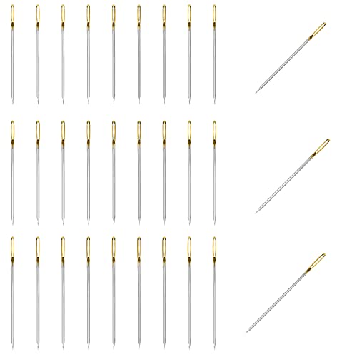30 Stück Nähnadeln mit großem Öhr, 3,5 cm/3,7 cm/4cm Nadeln in 3 Größen, Sticknadeln zum Nähen von Hand mit einem Einfädler und einer Kunststoff-Aufbewahrungsflasche 30 Stück Nähnadeln mit großem Öhr, 3,5 cm/3,7 cm/4cm Nadeln in 3 Größen, Sticknadeln zum Nähen von Hand mit einem Einfädler und einer Kunststoff-Aufbewahrungsflasche von ZTXPRO