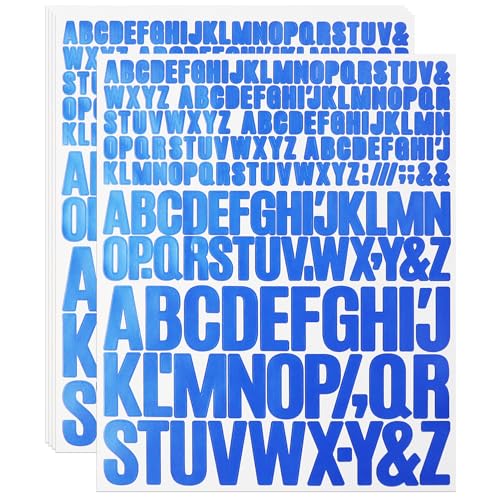 Buchstaben Aufkleber Klein, 5 Blätter ZTXPRO Klebebuchstaben Wetterfest für Scrapbooking, Briefkasten und Wohnkultur, 0,5/1/1,5 Zoll, Blau Buchstaben Aufkleber Klein, 5 Blätter ZTXPRO Klebebuchstaben Wetterfest für Scrapbooking, Briefkasten und Wohnkultur, 0,5/1/1,5 Zoll, Blau von ZTXPRO