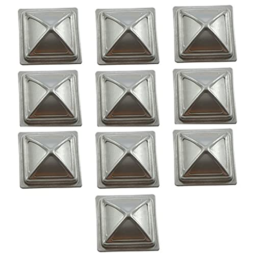 ZTZTZ Zaunpfostenaufsätze, 10 Stück Pfostenkappen aus verzinktem Stahl, robuste Deckschutzabdeckung for Rasen und Hof(100x100cm) von ZTZTZ