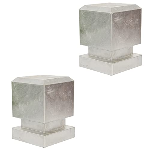 ZTZTZ Zaunpfostenaufsätze, Terrassenkappen for druckimprägnierte Holzzäune, aus Aluminium, 2 Stück von ZTZTZ