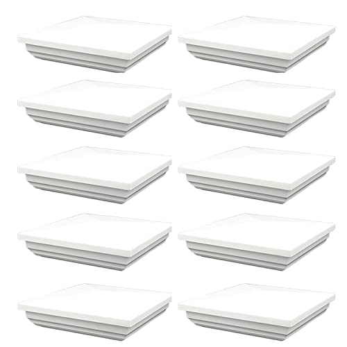 ZTZTZ Zaunpfostenkappen, 10 Stück pyramidenförmige weiße PVC-Vinyl-Pfostenkappen, Deckpfostenkappen for Vinyl-Zaunpfosten von ZTZTZ