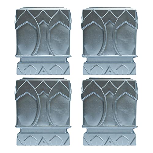 Zaunpfostenaufsätze, 4-teilige Zaunpfostenkappe, verzinkter Zaunpfosten for Terrassen- oder Korridorzäune(80x80mm) von ZTZTZ