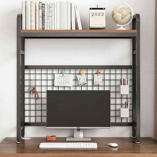2-stöckiges Computer-Desktop-Bücherregal, Desktop-Bücherregal, Schreibtisch-Displayständer Aus Holz, Desktop-Aufbewahrungsregal Für Home Office, Wohnheim(Black single layer,115cm/45in) von ZUGIATP