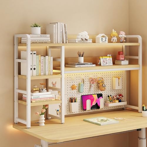 Bücherregal Fürs Studentenwohnheim Schreibtisch-Organizer Home-Office-Regal Studenten-Pinnwand-Bücherregal(Walnut,135cm/53in) von ZUGIATP