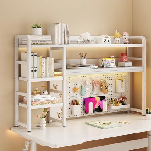 Bücherregal Fürs Studentenwohnheim Schreibtisch-Organizer Home-Office-Regal Studenten-Pinnwand-Bücherregal(White,95cm/37in) von ZUGIATP