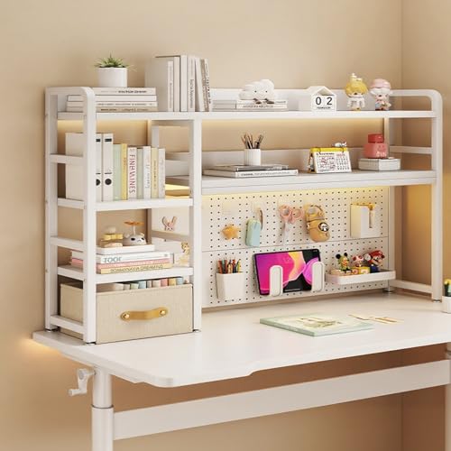 Bücherregal Fürs Studentenwohnheim Schreibtisch-Organizer Home-Office-Regal Studenten-Pinnwand-Bücherregal(With drawer white,95cm/37in) von ZUGIATP