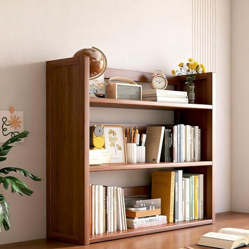 Desktop-Bücherregal, Geeignet Für Computertische, Doppellagiges, Multifunktionales Aufbewahrungsregal, Geeignet Für Das Wohnzimmer Im Wohnheim, Büro(Brown three-layer,50cm/19in) von ZUGIATP