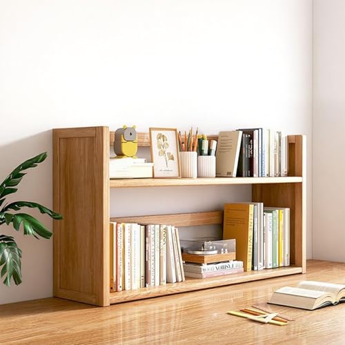 Desktop-Bücherregal, Geeignet Für Computertische, Doppellagiges, Multifunktionales Aufbewahrungsregal, Geeignet Für Das Wohnzimmer Im Wohnheim, Büro(Primary color double layer,50cm/19in) von ZUGIATP
