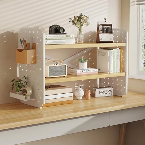 Schreibtisch-Bücherregal, Bücherregal Für Wohnheime, Schreibtisch-Organizer-Regal, Schreibtisch-Aufbewahrungsregal, Mehrzweck-Bücherregal, Aufbewahrungsregal(Double layerB1,60cm/23in) von ZUGIATP