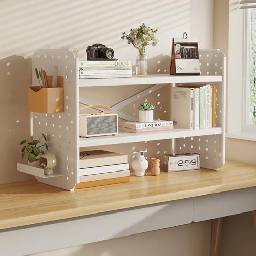 Schreibtisch-Bücherregal, Bücherregal Für Wohnheime, Schreibtisch-Organizer-Regal, Schreibtisch-Aufbewahrungsregal, Mehrzweck-Bücherregal, Aufbewahrungsregal(Double layerB2,50cm/19in) von ZUGIATP