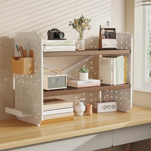 Schreibtisch-Bücherregal, Bücherregal Für Wohnheime, Schreibtisch-Organizer-Regal, Schreibtisch-Aufbewahrungsregal, Mehrzweck-Bücherregal, Aufbewahrungsregal(Double layerB3,50cm/19in) von ZUGIATP