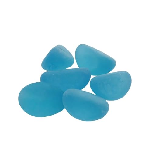 30 Stück Aquarium-blaue Cashew-Glasperlen, fluoreszierender Stein, blauer Lichtstein, Kristallstein, Aquarium-Dekoration, Zubehör FüR BlumentöPfe Und Aquarien(Blue) von ZUGLQYSX