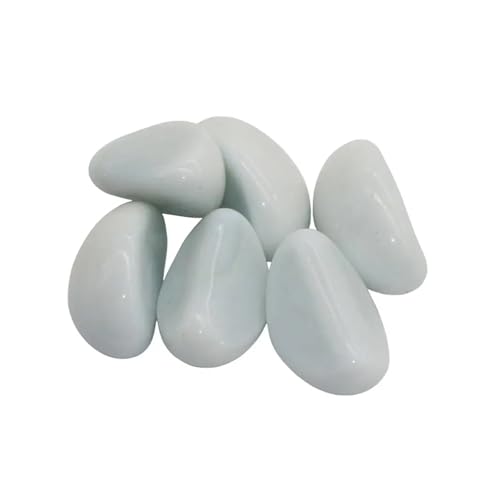 30 Stück Aquarium-blaue Cashew-Glasperlen, fluoreszierender Stein, blauer Lichtstein, Kristallstein, Aquarium-Dekoration, Zubehör FüR BlumentöPfe Und Aquarien(Milk white) von ZUGLQYSX