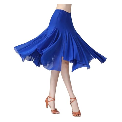 ZUGLQYSX Latein Tanz Kleider Eleganter mittellanger Latein-Tanzrock aus Netzstoff for Damen, weicher Gesellschaftstanz, Walzer Dancewear FüR Wettbewerbe(L) von ZUGLQYSX