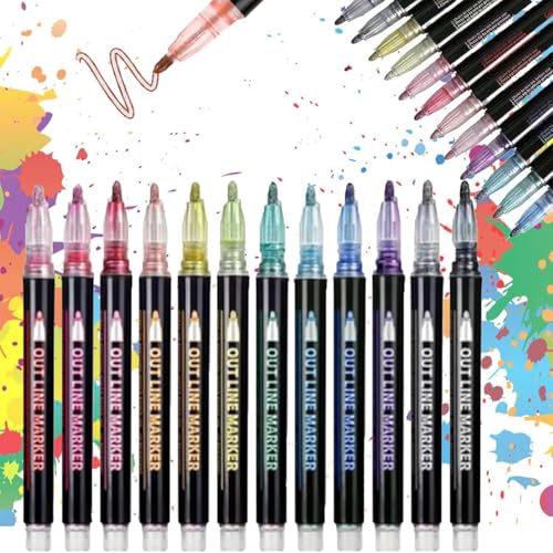 ZUICC Illuminateupon Marker Pen for Highlight,Textmarker Pastell,Farbige Kurvenstifte Set,Textmarker Set,Highlighter Pen,Marker Stifte,Twin Marker,Schnell Trocknender Highlighter Pen (12 Farben) von ZUICC