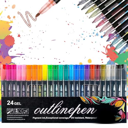 ZUICC Illuminateupon Marker Pen for Highlight,Textmarker Pastell,Farbige Kurvenstifte Set,Textmarker Set,Highlighter Pen,Marker Stifte,Twin Marker,Schnell Trocknender Highlighter Pen (24 Farben) von ZUICC