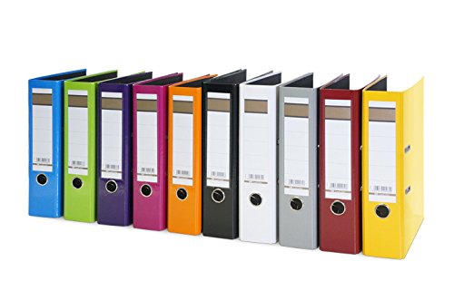 10x Aktenordner - DIN A4 - 75mm breit - 10 Farben 10x Aktenordner - DIN A4 - 75mm breit - 10 Farben von ZUIJIAPZ Oxycute