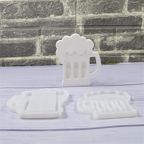 Bierbecher-Silikonformen, lebensmittelechtes Silikon für Epoxidharz, Basteln, Geldhalter, Münzclip, Schreibtischdekoration, Biermotiv-Zementformen-Set von ZUJIABAO