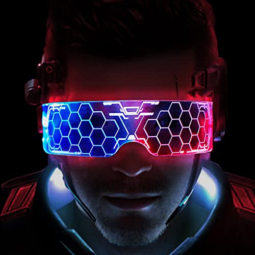 ZUMLLOMA Cyberpunk LED Brille, Leuchtende Brille LED, Party Brille Leuchtend, Partybrille LED, Leuchtbrillen Party, Led Sonnenbrille für Party, DJ, COSPLAY Festivals, Karneval ZUMLLOMA Cyberpunk LED Brille, Leuchtende Brille LED, Party Brille Leuchtend, Partybrille LED, Leuchtbrillen Party, Led Sonnenbrille für Party, DJ, COSPLAY Festivals, Karneval von ZUMLLOMA