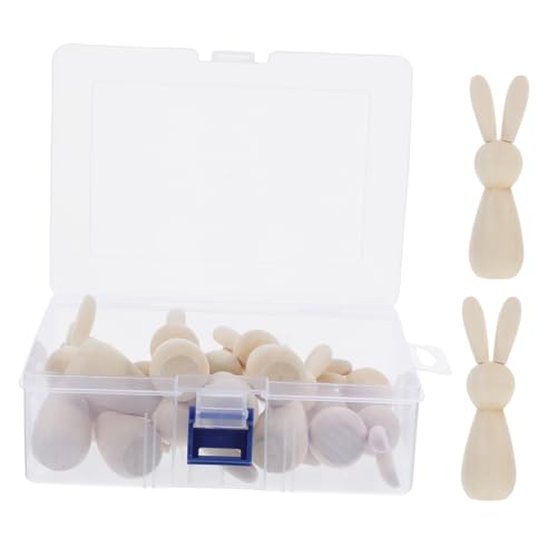 ZUNOXAZ 1 Satz Holzgraffiti -Kaninchen Osterhasen Schmuck Ostern-tischverzierung Ostern Holz DIY Kunsthandwerk Aus Holz Holzspielzeug Ostergebrauch Wohnkultur Plastik Beige von ZUNOXAZ