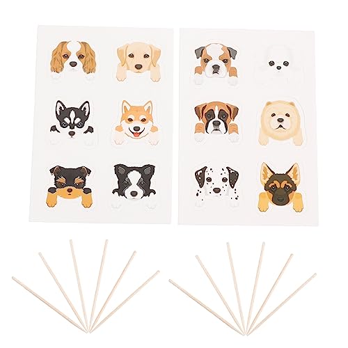 ZUNOXAZ 1 Satz Hund Geburtstag Deko Set Teile Hundekopf Cupcake Toppers Tortendeko Für Hundegeburtstag Zahnstocher Und Kleber Für Partys Und Besondere Anlässe 36 Stück von ZUNOXAZ