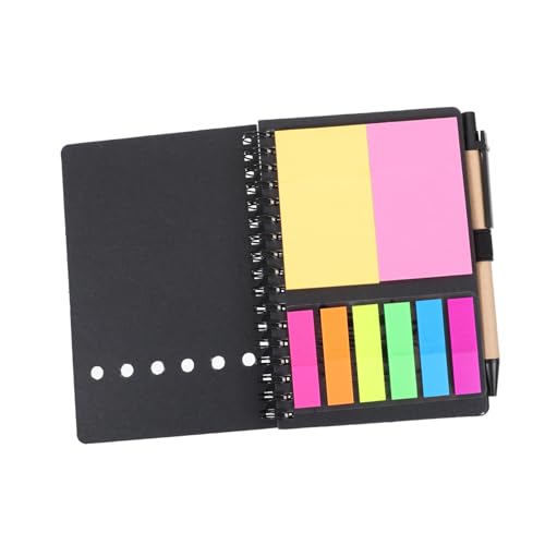 ZUNOXAZ 1 Satz Notizbuch Set mit Haftnotizen und Stift PU Spiralblock für Büro Schule und Persönliche Planung Wasserfest und Wiederbeschreibbar für Studenten und Lehrer von ZUNOXAZ