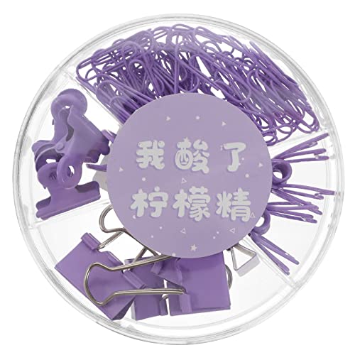 ZUNOXAZ 1 Schachtel Hinweis Jacke Set Multi-Gebrauchspapierclips Klammern fürs Büro Büromappenclip kleine Büroklammern Dekorative Papierklamme Metall Violett ZUNOXAZ 1 Schachtel Hinweis Jacke Set Multi-Gebrauchspapierclips Klammern fürs Büro Büromappenclip kleine Büroklammern Dekorative Papierklamme Metall Violett von ZUNOXAZ
