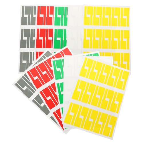 ZUNOXAZ 10 Blatt Bunte Selbstklebende Kabelbeschriftungen Wasserdichte Reißfeste Kabeletiketten für Büro und Zuhause Praktische Kabelorganizer Aufkleber zur Einfachen Kabelkennzeichnung von ZUNOXAZ