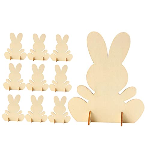 ZUNOXAZ 10 Stück DIY Hasen Deko Unfertige Osterhase Bastelornamente für Frühlingsbasteln für Tischdekoration und Partybedarf für Kreative Projekte von ZUNOXAZ