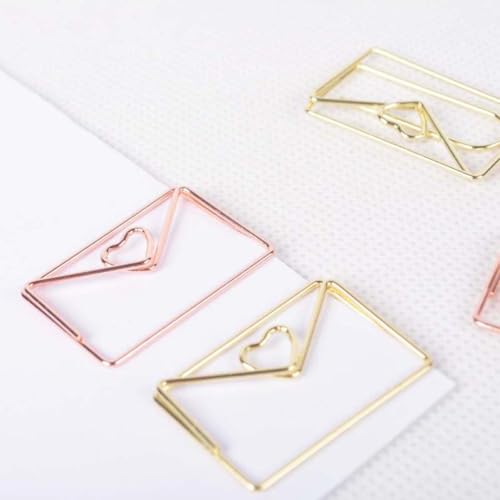 ZUNOXAZ 10 Stück Metall Büroklammern Herzförmig in Roségold Briefumschlag design mit Starker Klemmkraft Robuste Lesezeichenklammern für Büro Schule und Zuhause Dekorative Papierclips ZUNOXAZ 10 Stück Metall Büroklammern Herzförmig in Roségold Briefumschlag design mit Starker Klemmkraft Robuste Lesezeichenklammern für Büro Schule und Zuhause Dekorative Papierclips von ZUNOXAZ