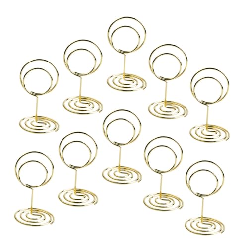 ZUNOXAZ 10 Stück Metall Tischkartenhalter mit Rundem Pfauenmotiv Hohe Memo Clips aus Carbonstahl Stabile Fotohalter für Hochzeit Geburtstag Party und Tischdekoration von ZUNOXAZ