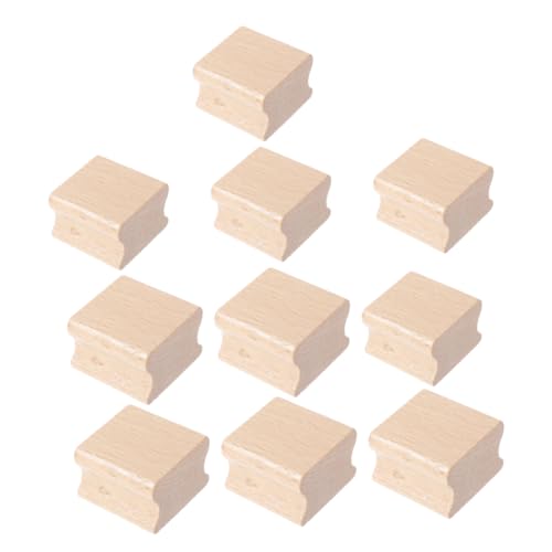 ZUNOXAZ 10 Stück Teiliges Quadratische Buche Holzstempelblöcke mit Rillen Ergonomisch Geformt für Präzises Schnitzen und DIY Scrapbooking Leichte Stempelhalter für Kreative Bastelprojekte von ZUNOXAZ