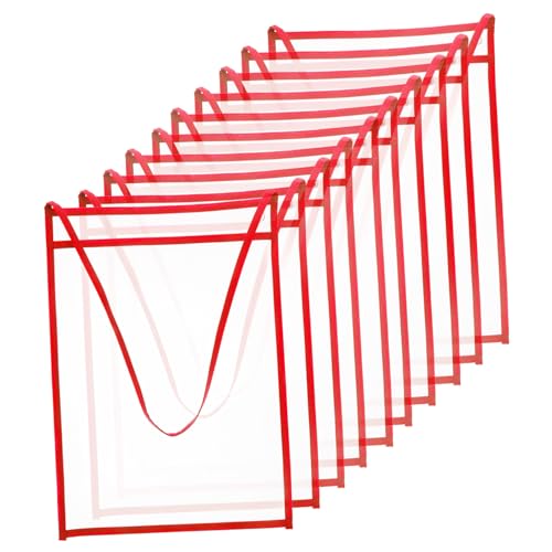 ZUNOXAZ 10 Stück Teiliges Transparente Wiederbeschreibbare Dokumententaschen mit Aufhängeseil Strapazierfähiges Pet Vielseitig für Büro und Zuhause Wiederverwendbar und Leicht zu von ZUNOXAZ