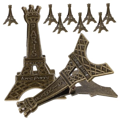 ZUNOXAZ 10 Stück Vintage Metall Eiffelturm Memo Clip Tischnummernhalter Kartenhalter Dekorativer Bilderständer für Tischdekoration und Notizen von ZUNOXAZ