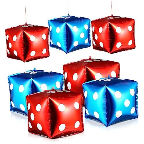 ZUNOXAZ 10 Stück Würfelballons aus Folie Themen Partydekoration für Hochzeit und Geburtstag Rote und Blaue Jumbo Ballons als Fotorequisite von ZUNOXAZ