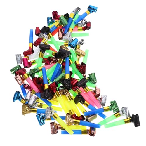 ZUNOXAZ 100 Stück Partytröten Lustige Noisemaker für Geburtstagsfeiern und Festivals Bunte Partybläser als Mitgebsel und Fanartikel zum Anfeuern von Hochzeiten Kinderfesten und Jubiläen von ZUNOXAZ