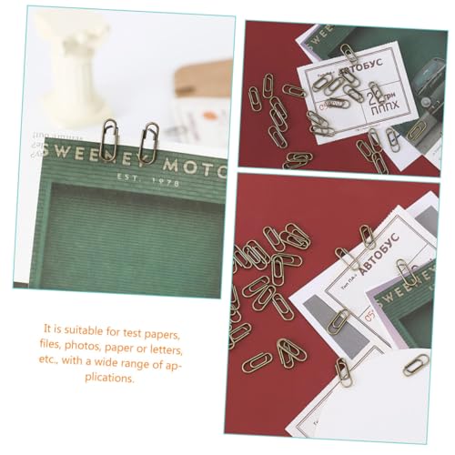 ZUNOXAZ 100 Stück Retro Metall Büroklammern Mini Paper Clips für Dokumente und Dateien Vielseitig Einsetzbar Robuste Metallklammern in Kupferoptik Praktische Büroklammern für Schule und von ZUNOXAZ
