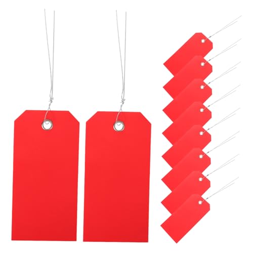 ZUNOXAZ 100 Stück Rote PVC Transportetiketten mit Draht Beschreibbare Reißfeste Gepäckanhänger für Koffer Rucksack Versand und Reise zur Einfachen Identifikation ZUNOXAZ 100 Stück Rote PVC Transportetiketten mit Draht Beschreibbare Reißfeste Gepäckanhänger für Koffer Rucksack Versand und Reise zur Einfachen Identifikation von ZUNOXAZ