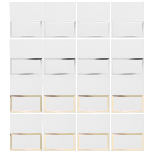 ZUNOXAZ 100 Stück Tischkarten Hochzeit Faltbare Platzkarten für Hochzeiten Feiern Restaurants Design für Namensschilder und Sitzplätze Gold Silber für Events und Feste von ZUNOXAZ