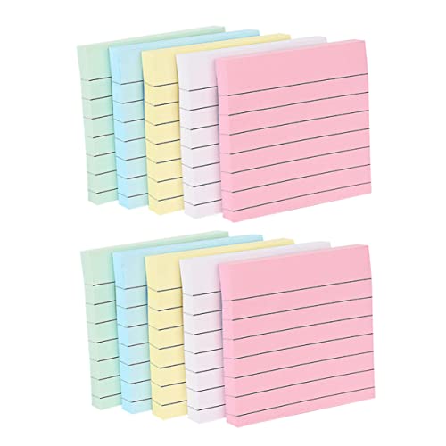 ZUNOXAZ 10Stücke Klebrige Notizzettel und Selbstklebende Memo Pads Starke Haftung für Schule Büro und Zuhause für Wichtige Erinnerungen von ZUNOXAZ